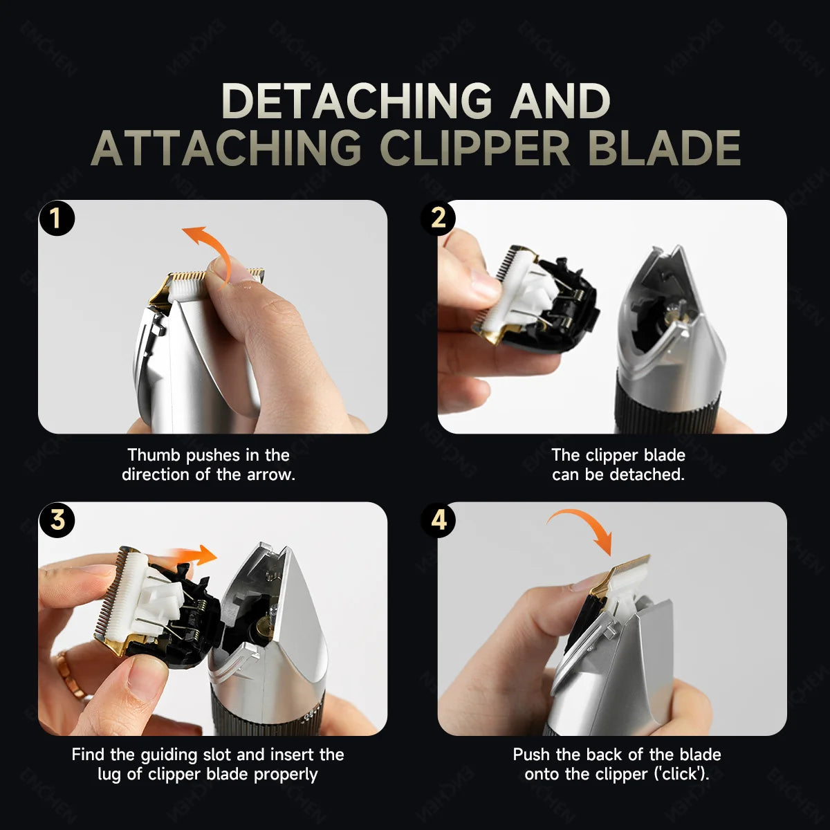 Enchen Sharp R Cordless Hair Clipper, Ceramic Blade 6000 RPM