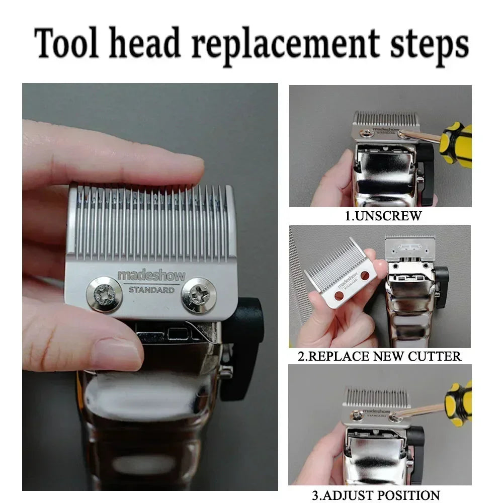 Madeshow Replacement Clipper Blades for M5, M5F and M10, Wedge Fade Blade Options