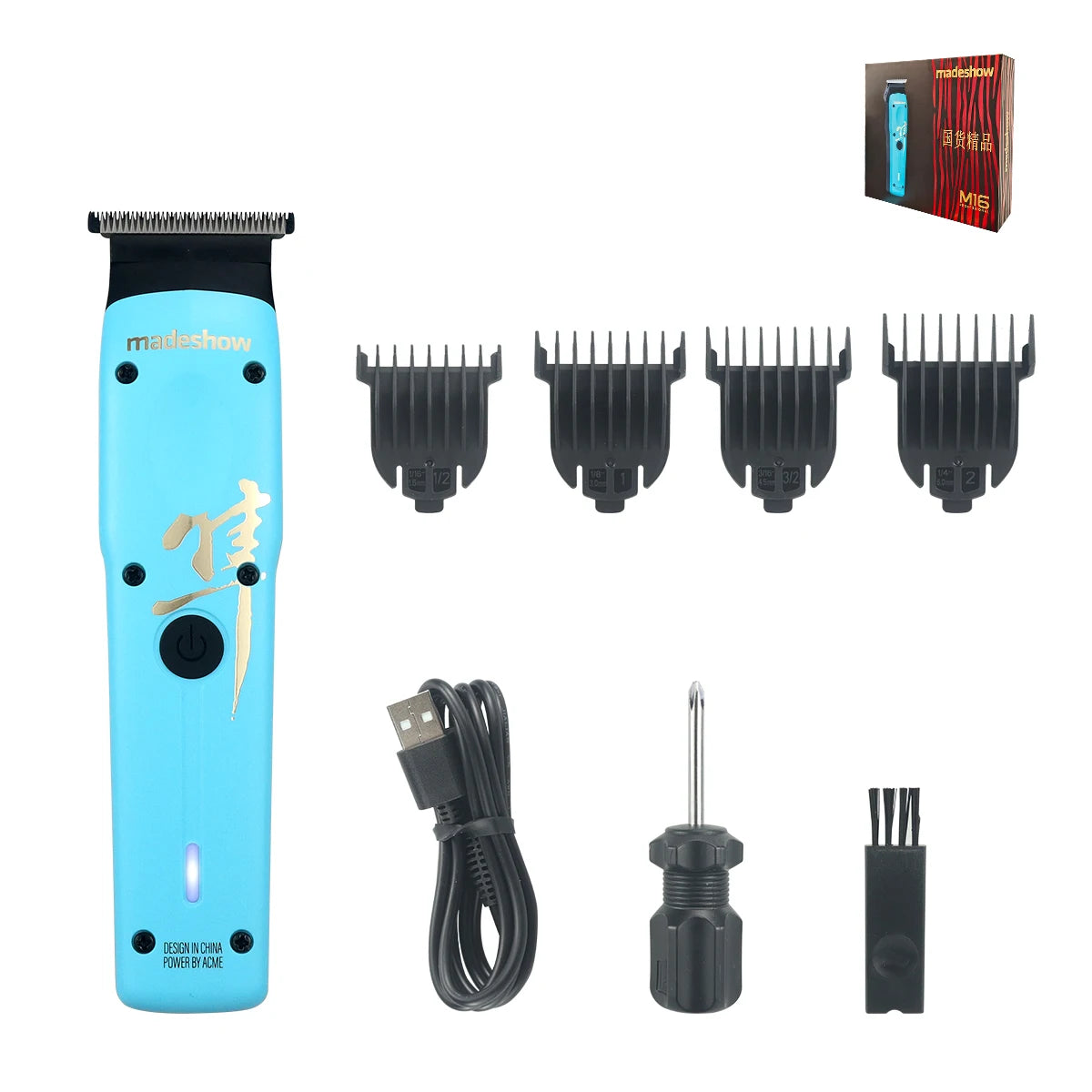 Madeshow M16 Professional Hair Trimmer, DLC Zero Gap Blade 6500 RPM