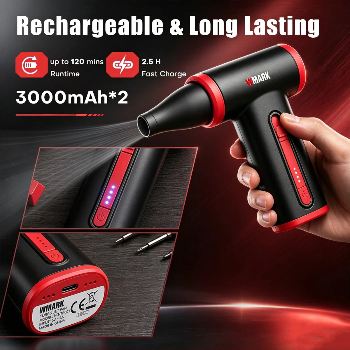 WMARK NG-TB001 cordless barber jet blower