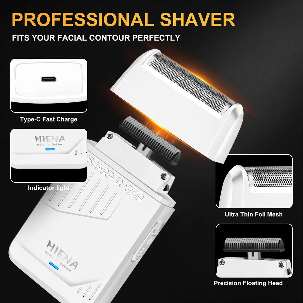 Hiena 5 in 1 Hair Clipper Kit with LCD, Trimmer, Foil Shaver and Nose Trimmer