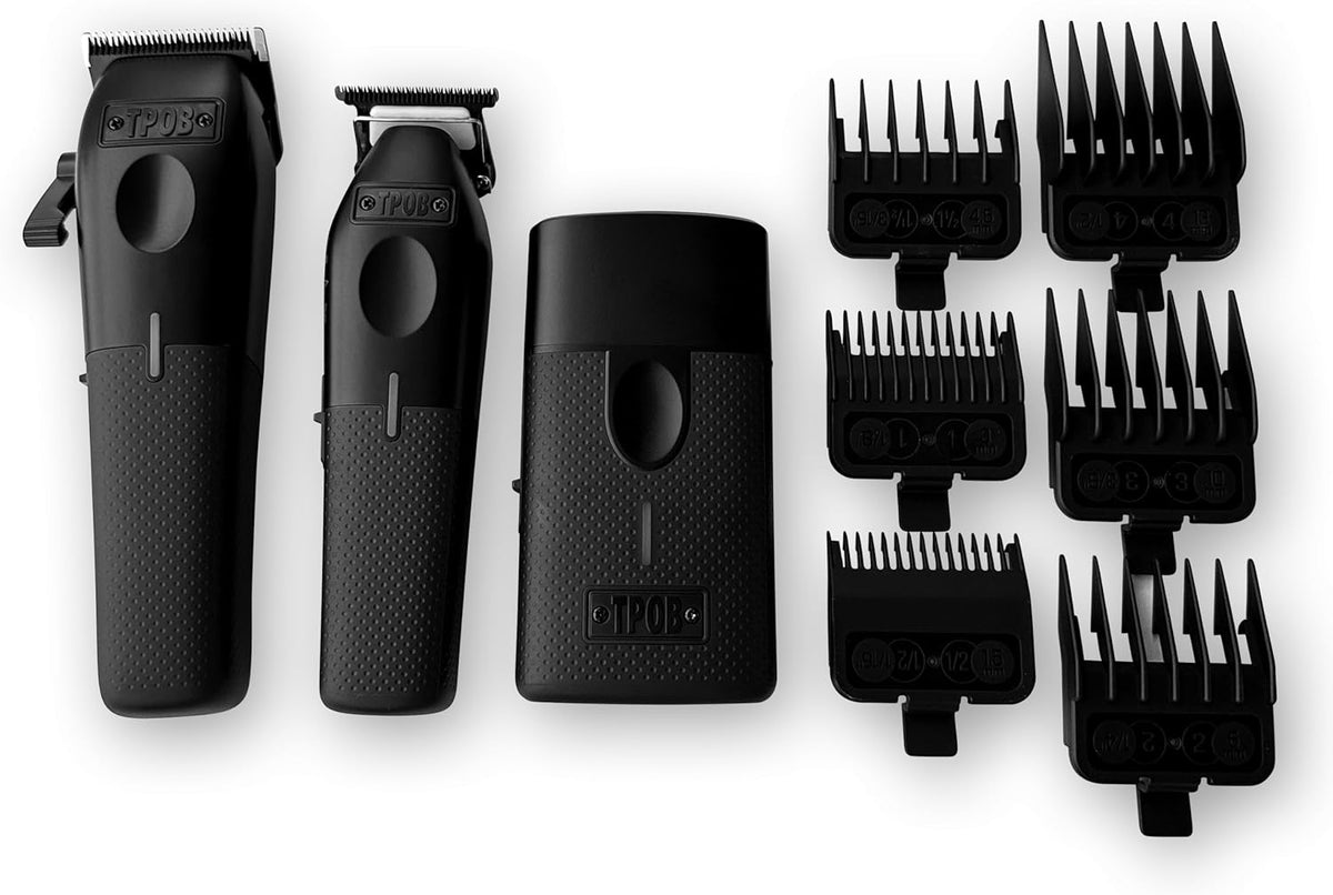TPOB Play Barber Hair Clippers 7500 RPM Blackout 3 Set with Trimmer & Shaver