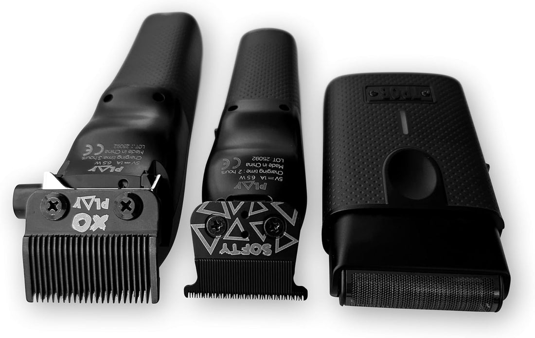 TPOB Play Barber Hair Clippers 7500 RPM Blackout 3 Set with Trimmer & Shaver
