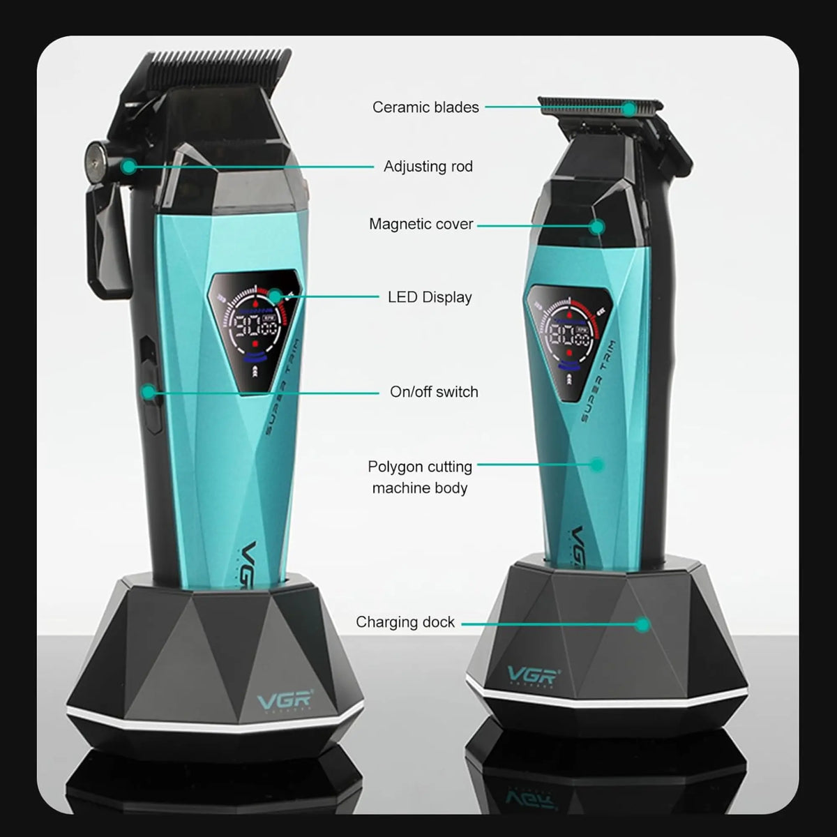 VGR Professional Barber 3-in-1 Clipper Trimmer & Shaver Set #V-877