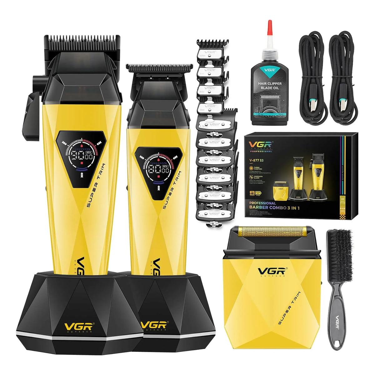VGR Professional Barber 3-in-1 Clipper Trimmer & Shaver Set #V-877