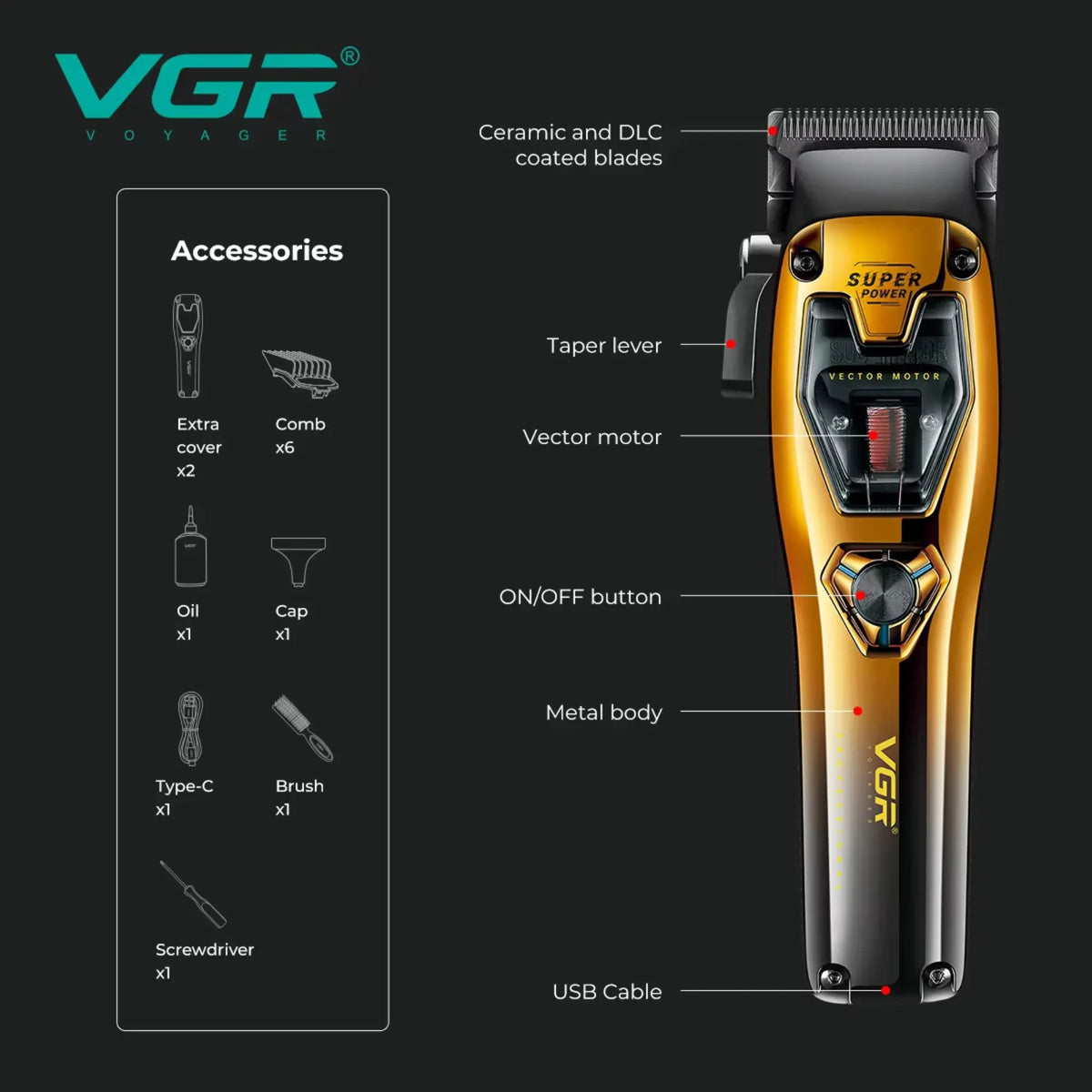 VGR Vector Motor Professional Clipper #V-668