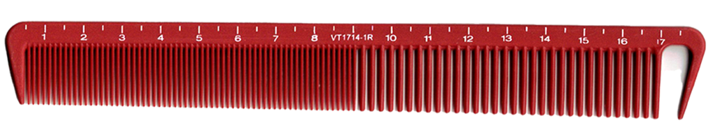 Vincent Ceramic All Purpose Hook Comb 7 1/4" Red #VT1714-1R
