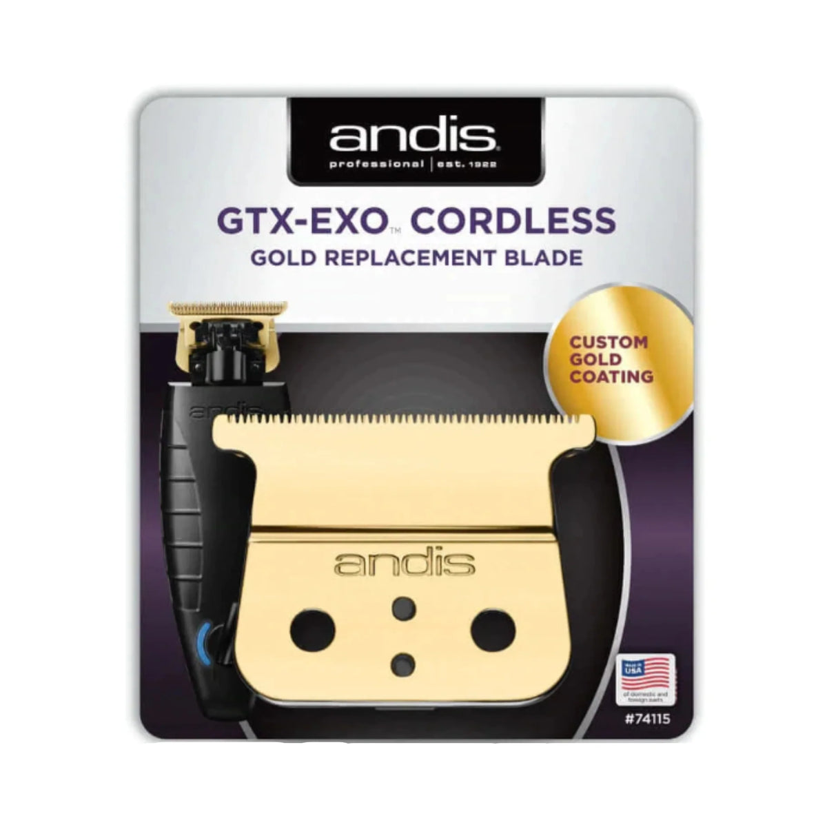Andis GTX-EXO Cordless Gold Shallow Tooth Trimmer Blade #74115