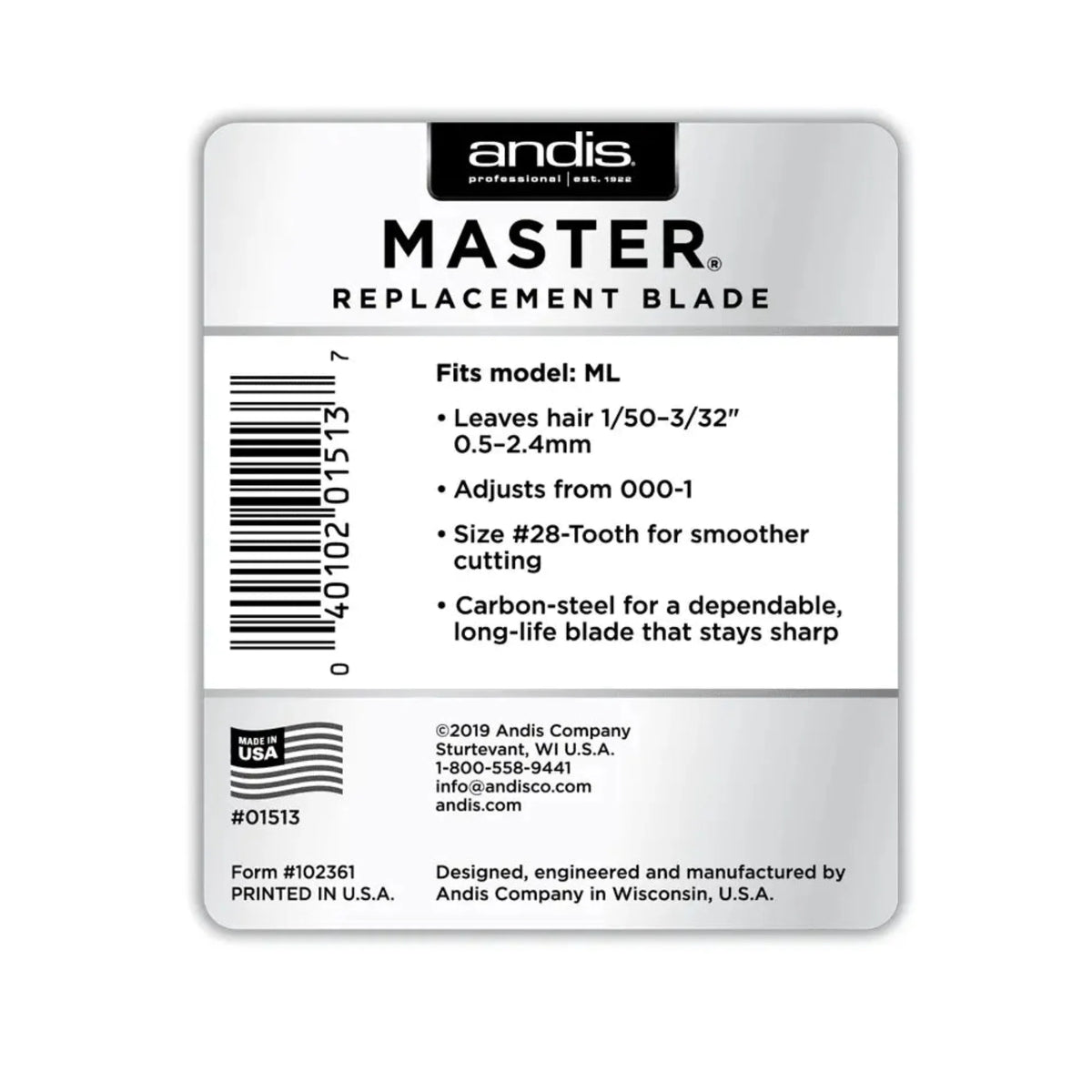Andis Master Size 28 Clipper Blade #1513