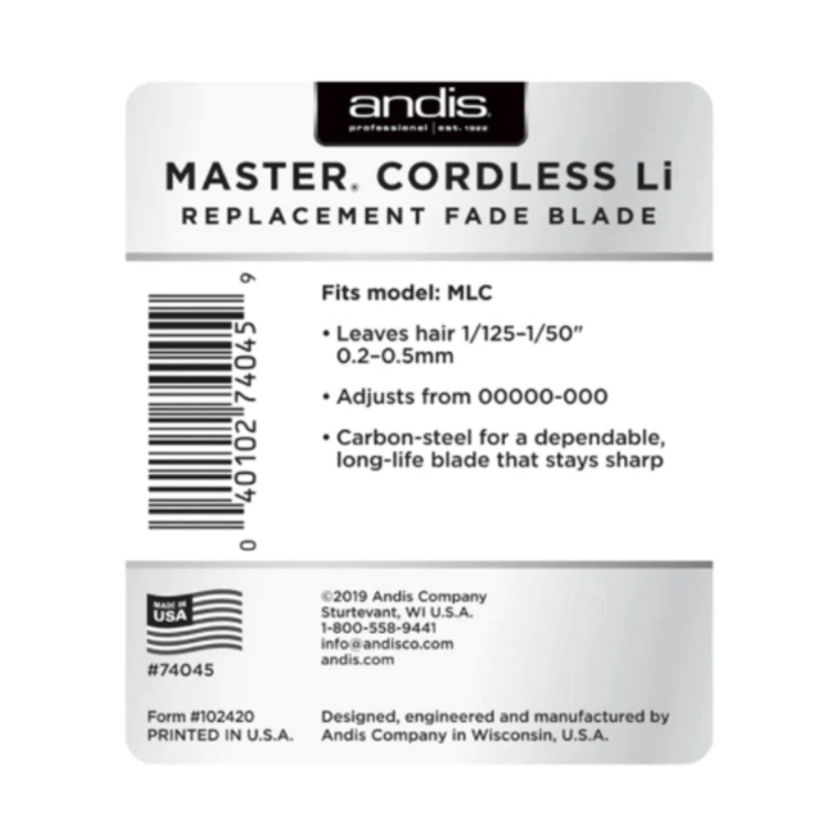 Andis Master Cordless Li Clipper Blade #74045