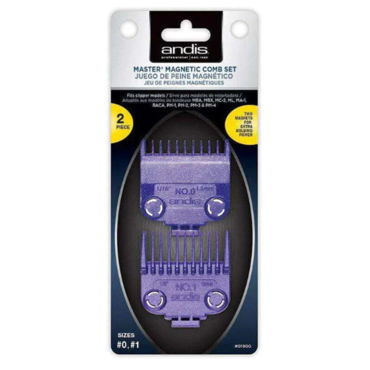 Andis Master Magnetic Comb Set #0 & #1 Dual Pack #01900