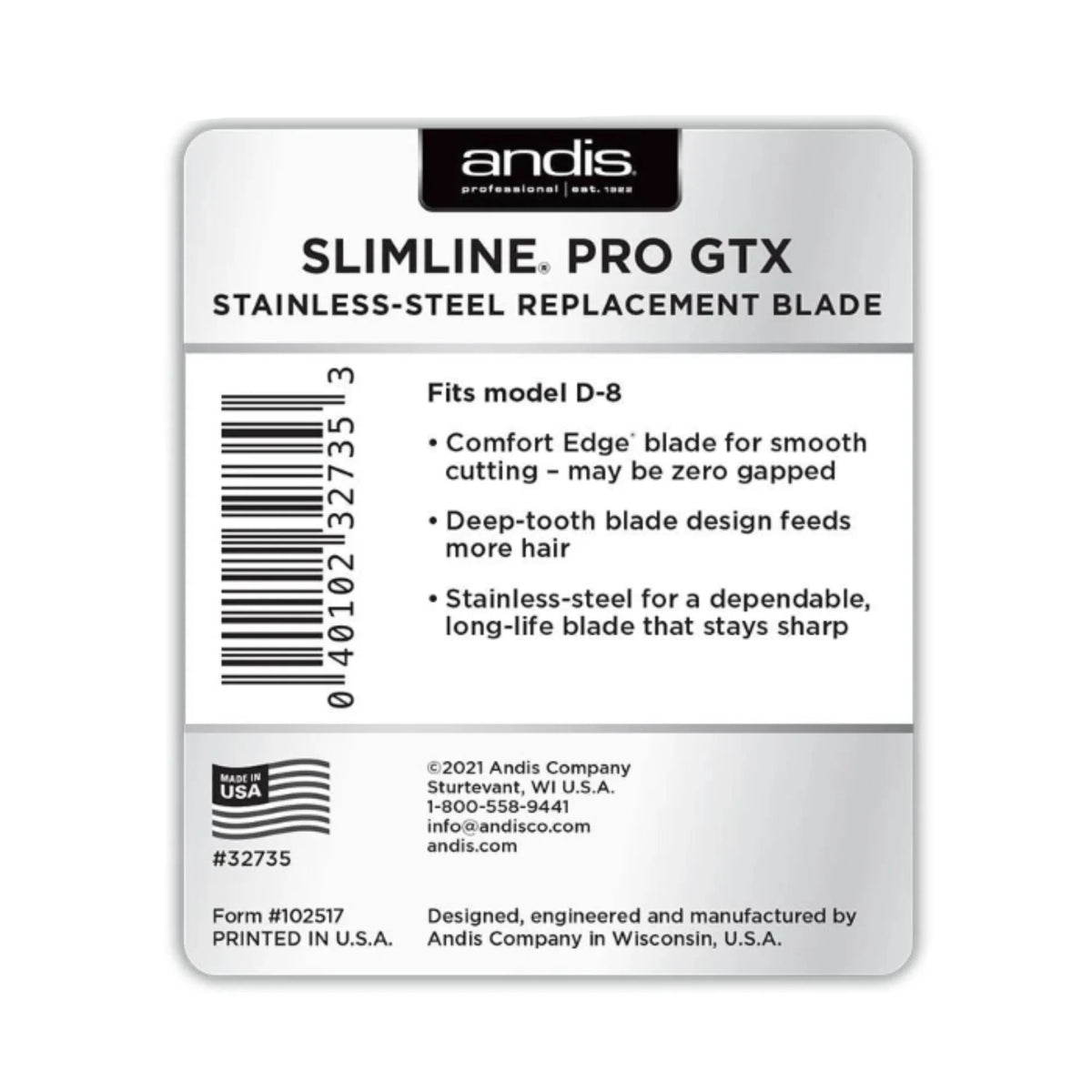 Andis Slimline Pro GTX Trimmer Blade #32735