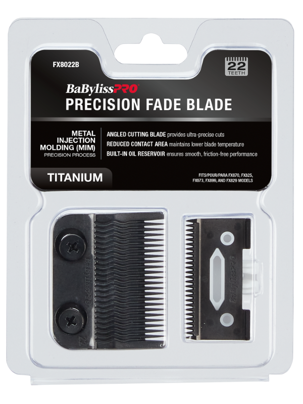 BaBylissPRO Black Titanium MIM Precision Fade Clipper Blade #FX8022B