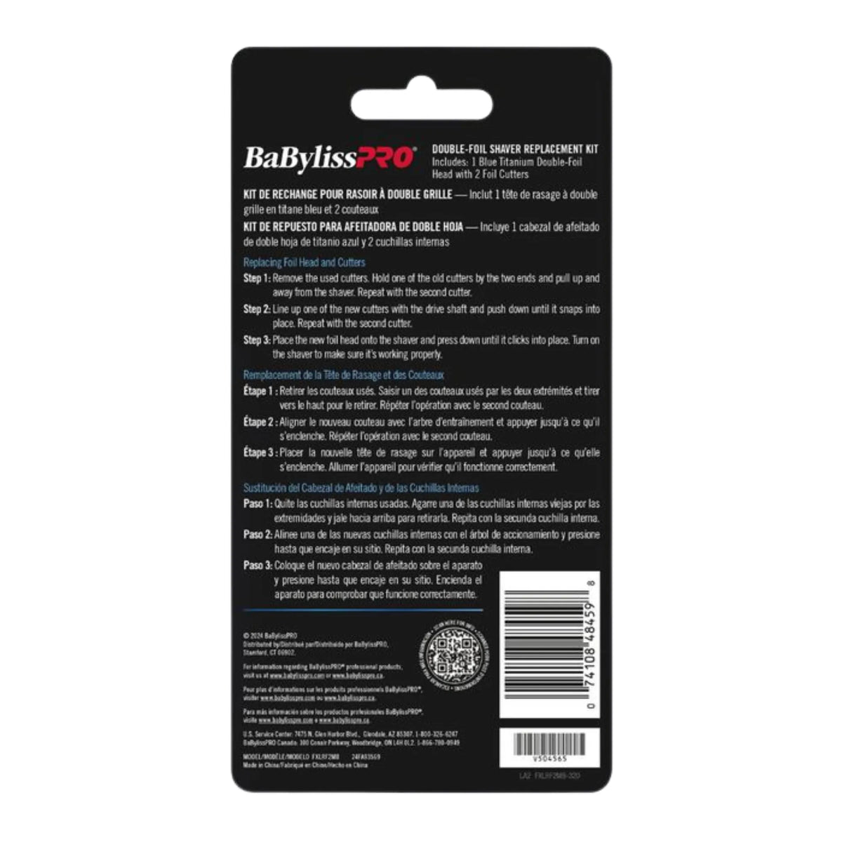 BaBylissPRO UVFOIL Matte Black Shaver Replacement Foil & Cutter #FXLRF2MB