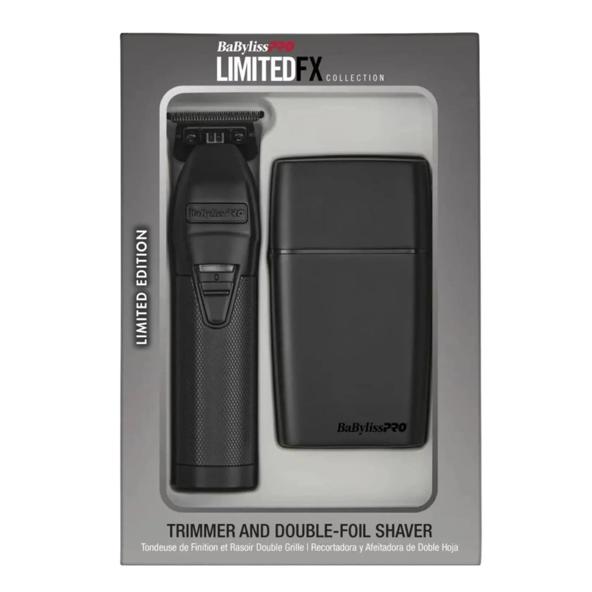 BaBylissPRO BlackFX Trimmer & Double-Foil Shaver Prepack #FXTSMBPK