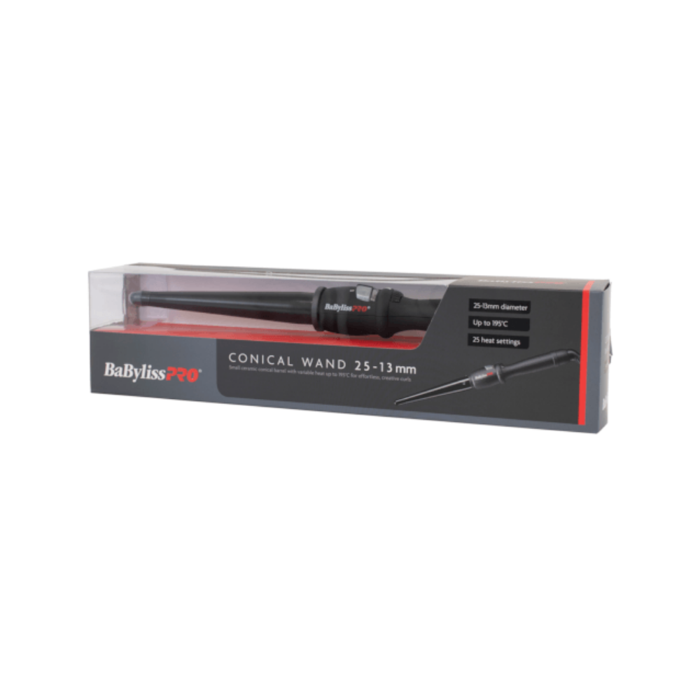 BaByliss PRO Ceramic Black Conical - 13-25mm package