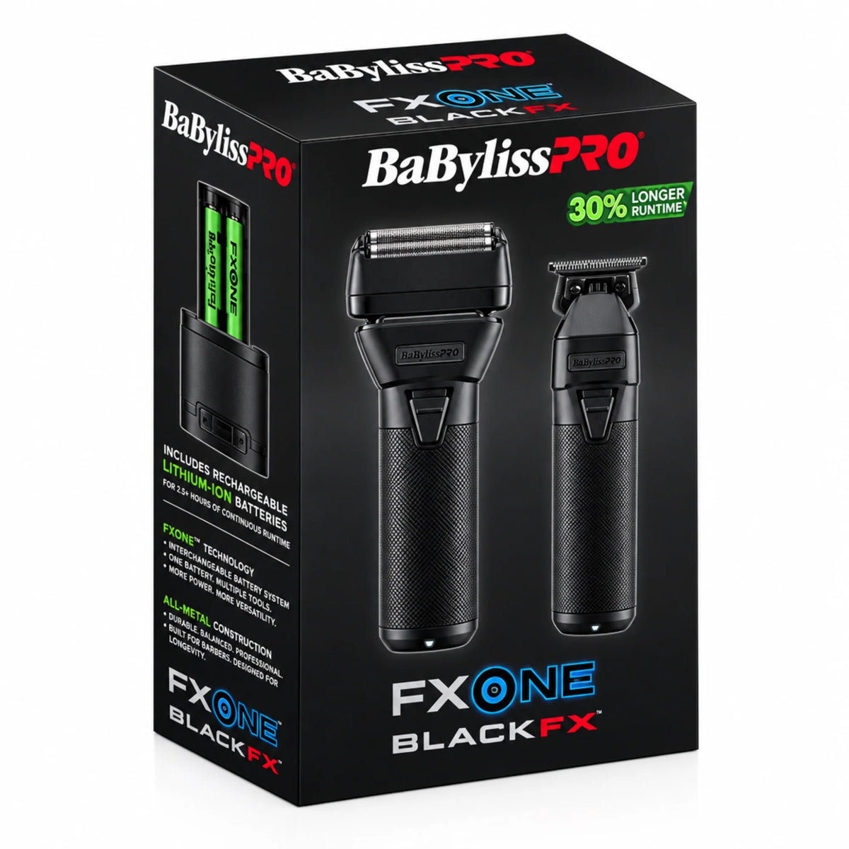 BaBylissPRO FXONE BLACKFX All-Metal Shaver & Trimmer Prepack #FX1FSTMBPK