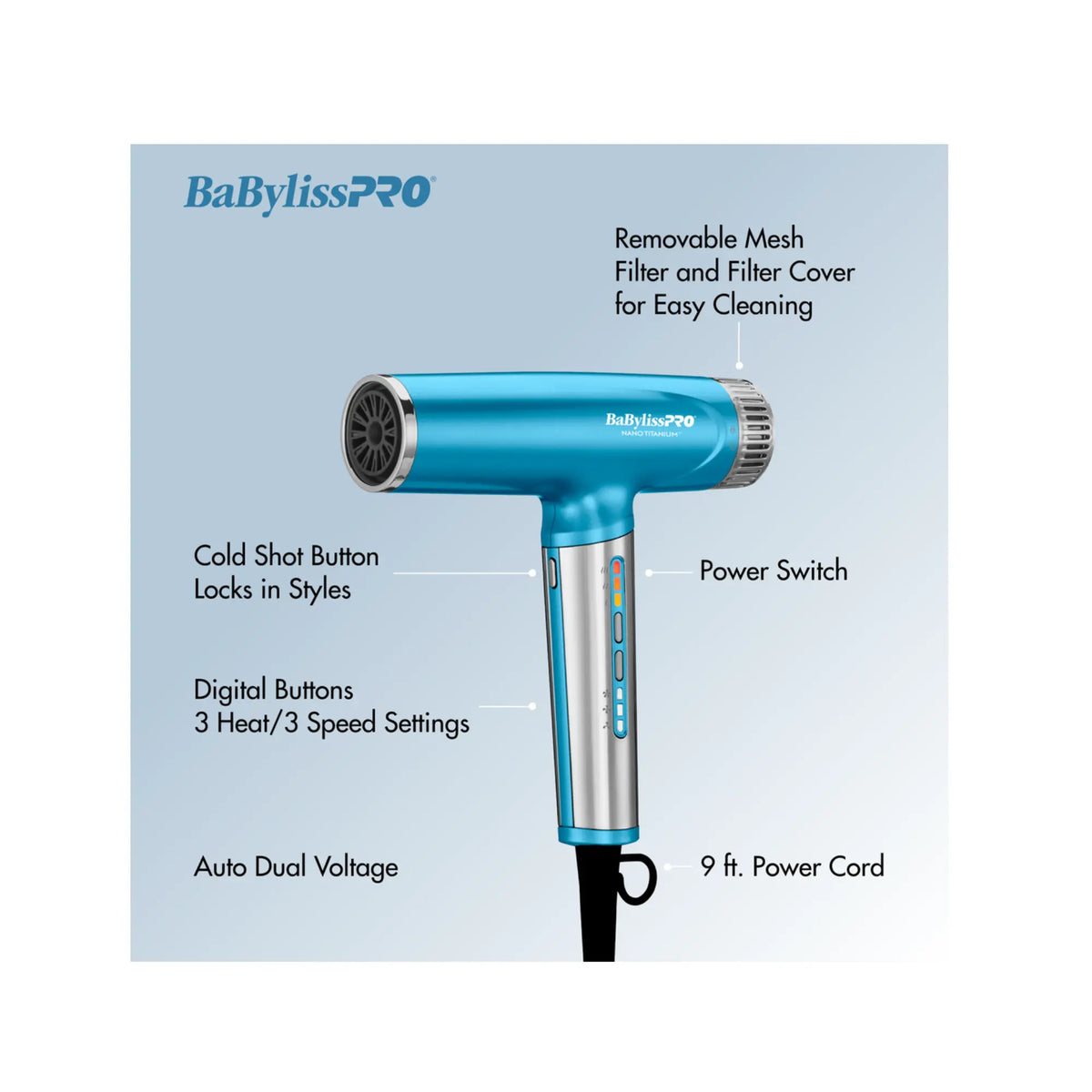 BaBylissPRO Limited Edition Nano Light Ionic Dryer & 1" Styling Iron Set #BNTPP94