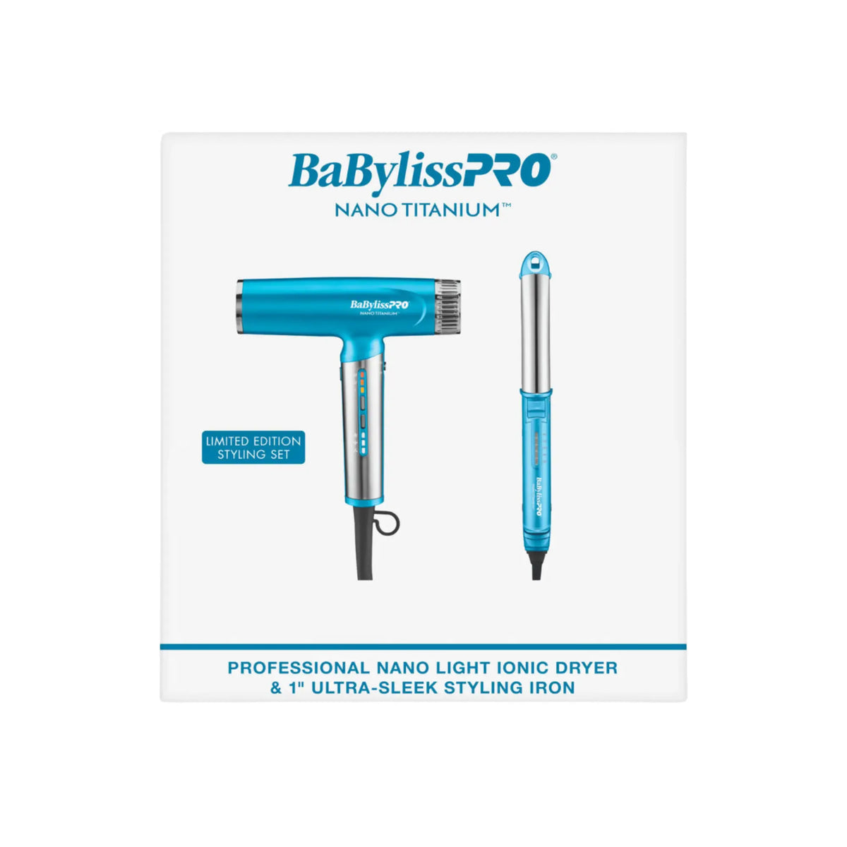 BaBylissPRO Limited Edition Nano Light Ionic Dryer & 1" Styling Iron Set #BNTPP94