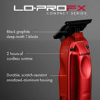 BaBylissPRO Limited Edition Red LO-PROFX Compact High-Performance Trimmer