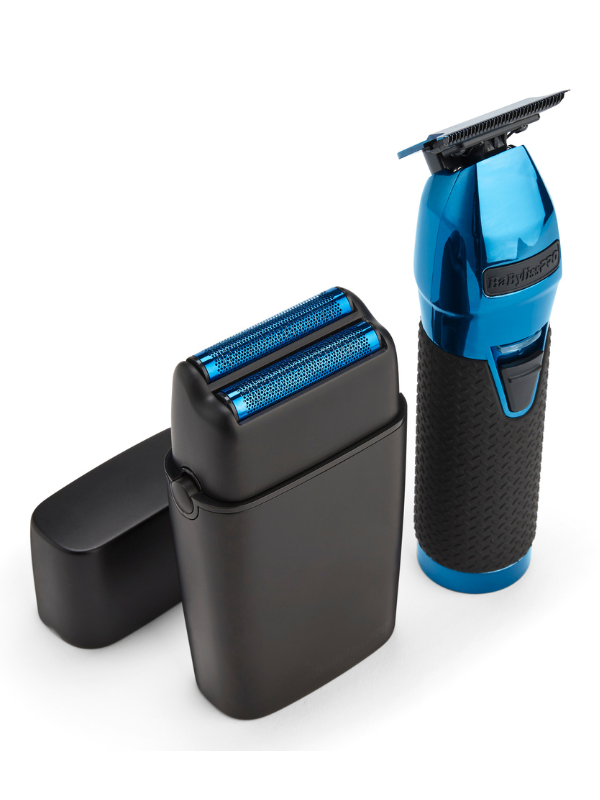 BaBylissPRO LimitedFX Black & Blue Trimmer & Double-Foil Shaver Prepack #FXDUOFS2TBL