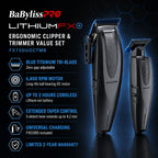 BaBylissPRO Limited Edition LithiumFX Clipper & Trimmer Prepack #FX73DUOCTMB