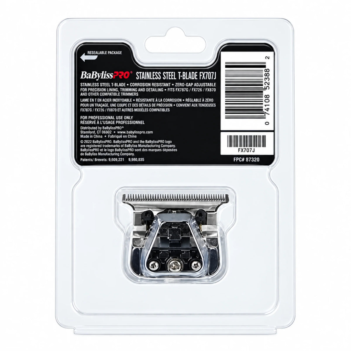 BaBylissPRO Stainless Steel Standard-Tooth T-Blade #FX707J