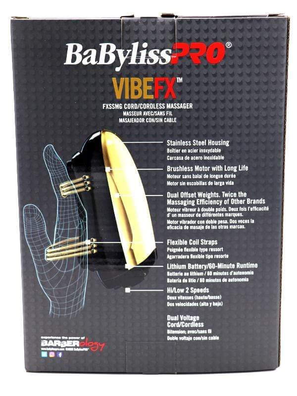 BaBylissPRO VIBEFX Gold Professional Cordless Massager #FXSSMG