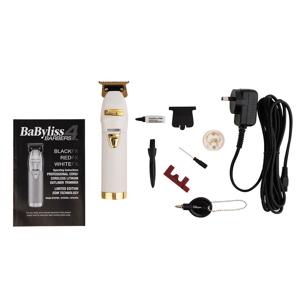 BaBylissPRO WhiteFX Skeleton Lithium Hair Trimmer FX787W