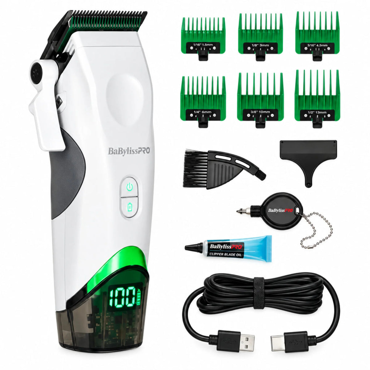 BaBylissPRO® x Tomb45 Wireless-Charging Clipper (White)
