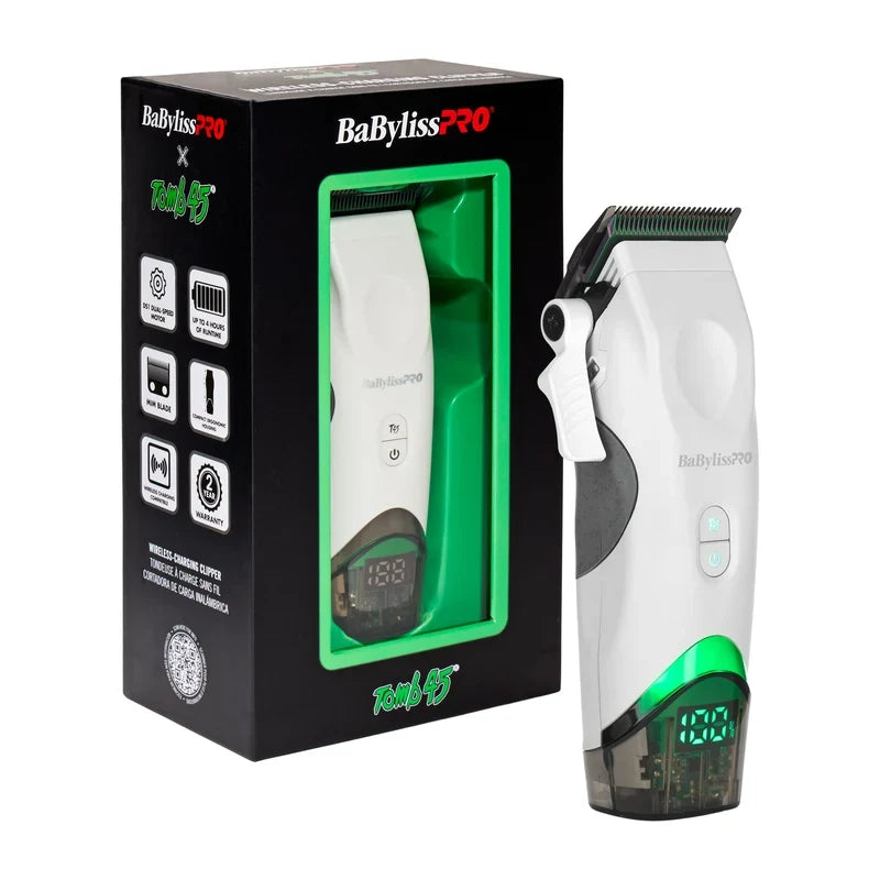 BaBylissPRO® x Tomb45 Wireless-Charging Clipper (White)