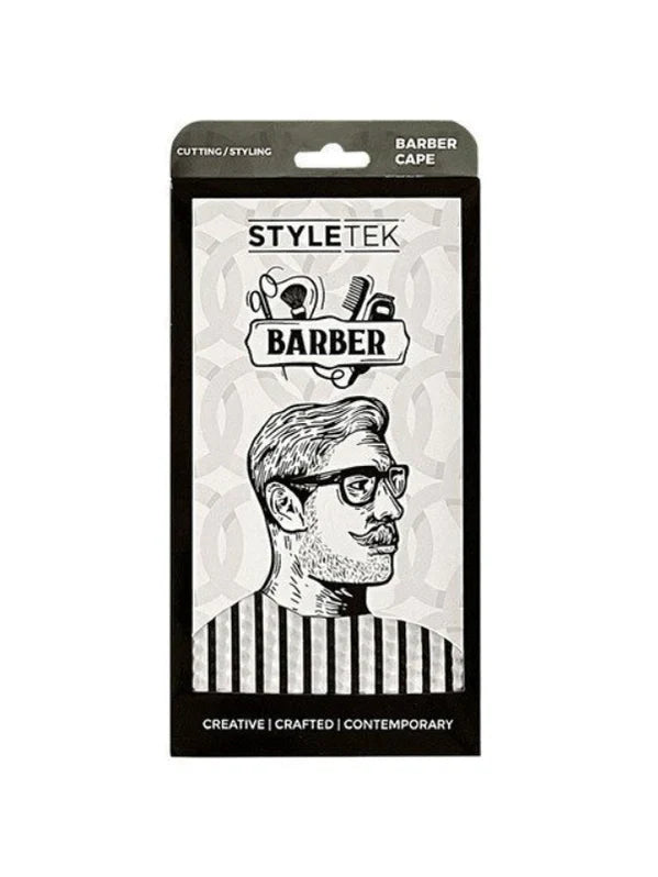 StyleTek Classic Black Pinstripe Barber Cape