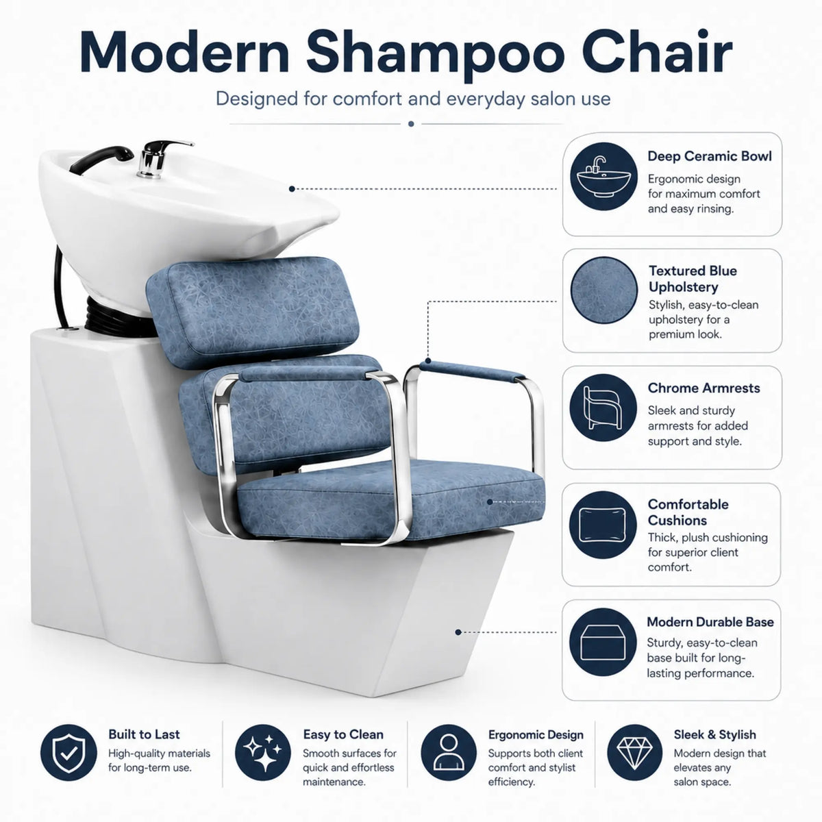 Barber Signature Oasis Shampoo Bowl Assorted Colors