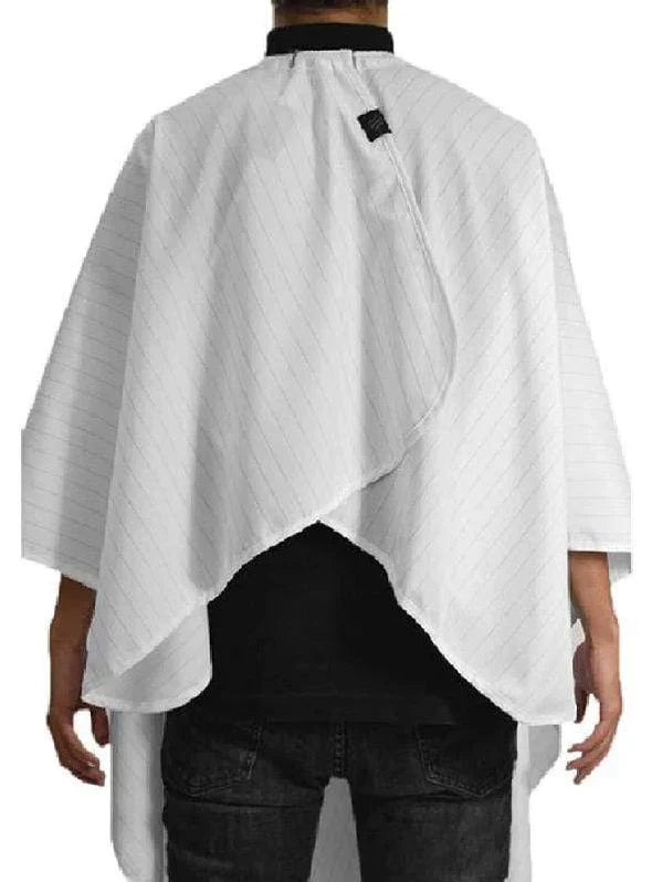 Barber Strong Barber Cape White W/ Black Pinstripe