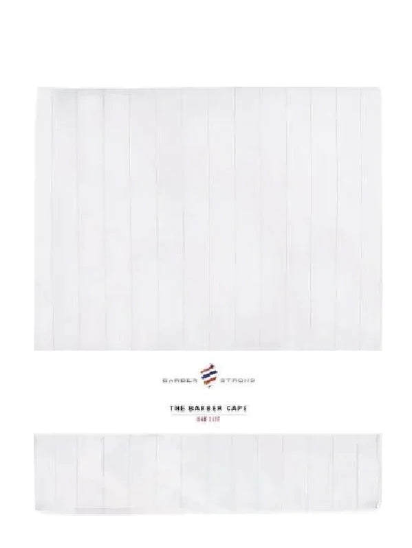 Barber Strong Barber Cape White W/ Black Pinstripe