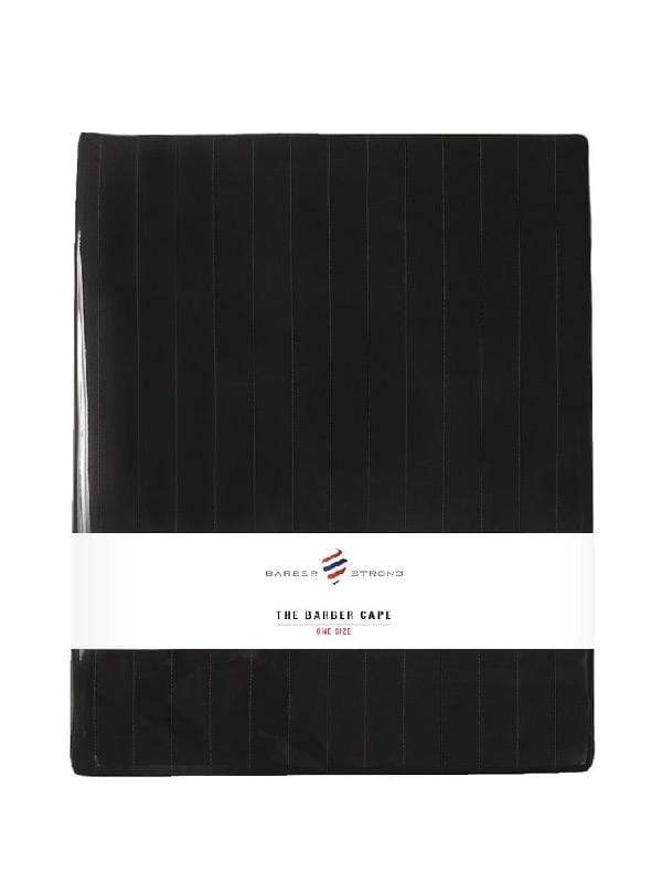 Barber Strong Barber Cape Black W/ White Pinstripe