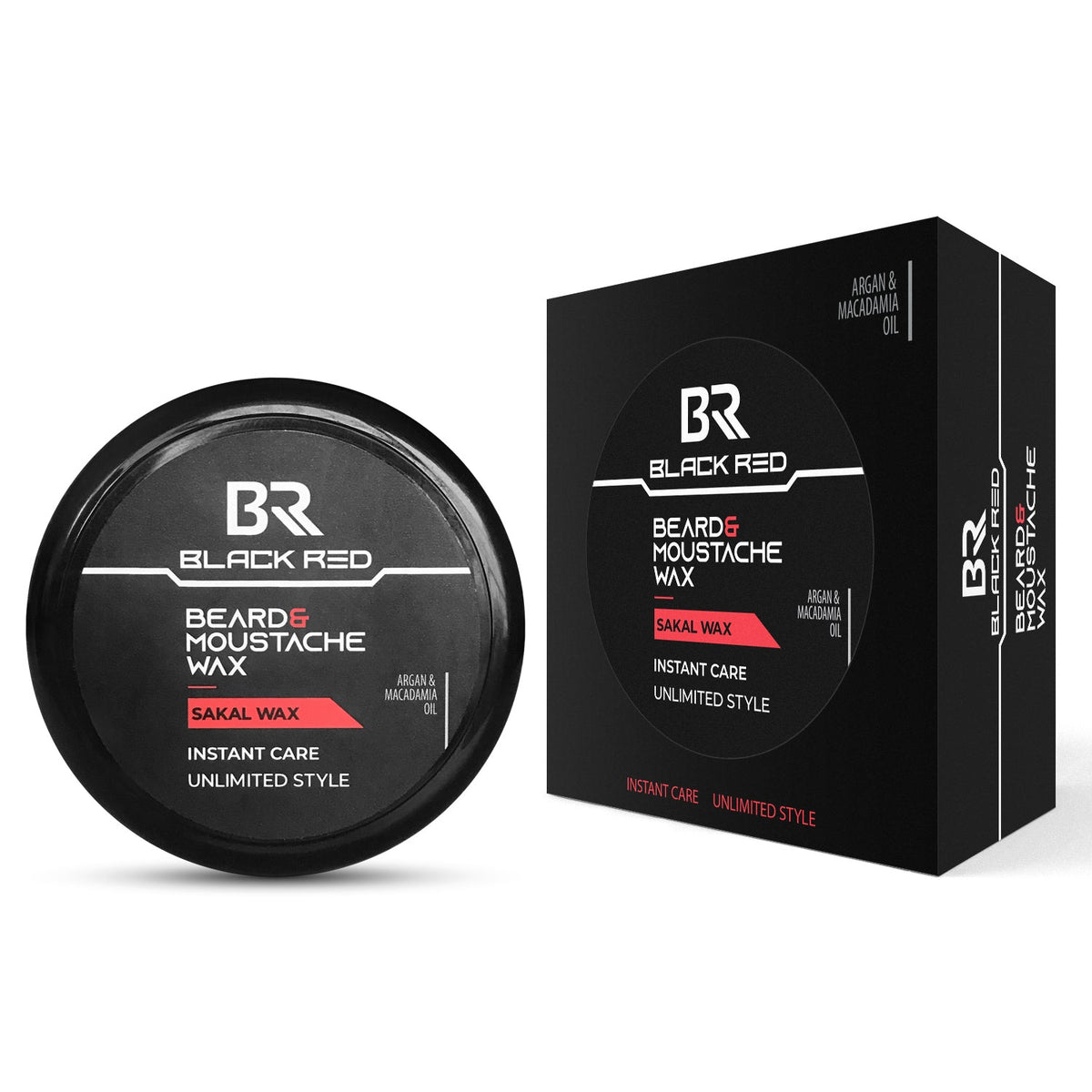 Black Red Beard and Moustache Wax 50ml