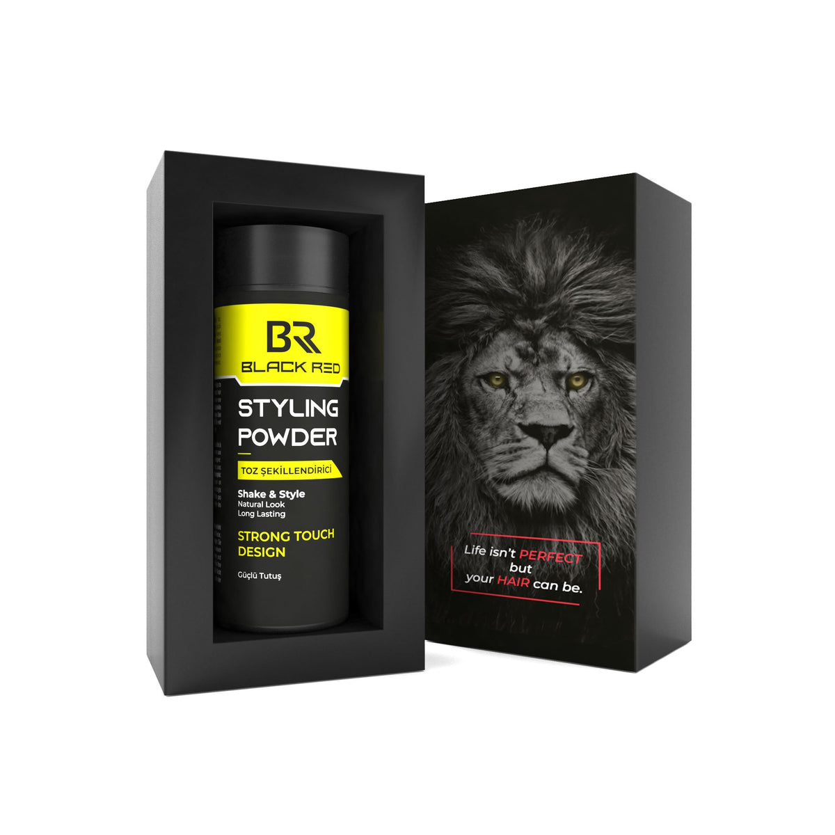 Black Red Texturising Hair Styling Powder Strong Touch 20gr