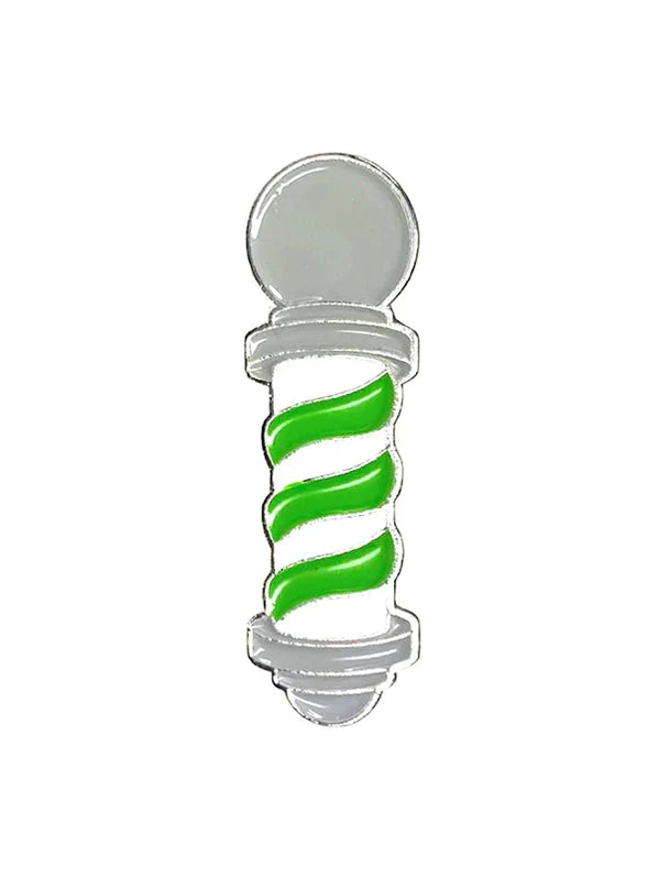 Blood Veins & Bandages Barber Pole Barber Pin - Green