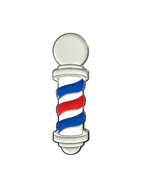 Blood Veins & Bandages Barber Pole Barber Pin (Blue/Red/Wht)