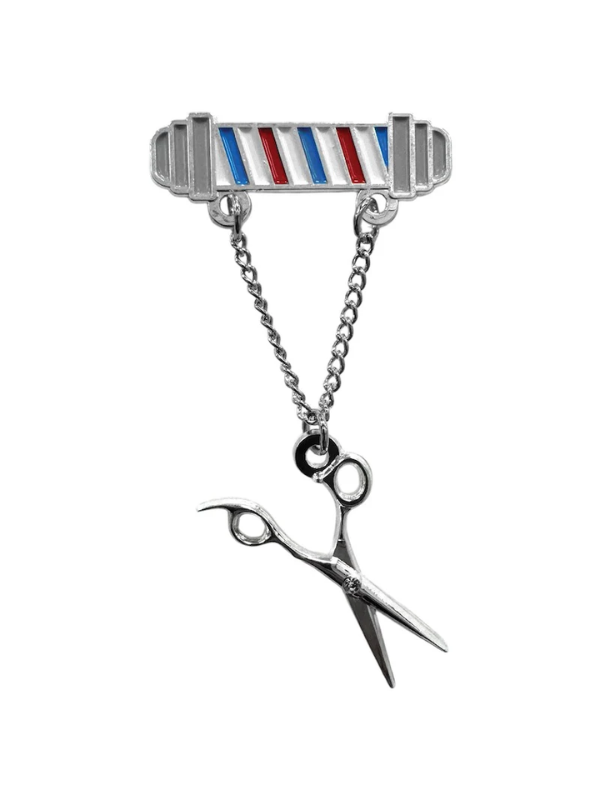 Blood Veins & Bandages Barber Pole Shear Chain Barber Pin #BVB2507
