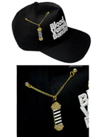 Blood Veins & Bandages Icy Barber Pole - Gold Chain Pin (Black/White) #BVB52041