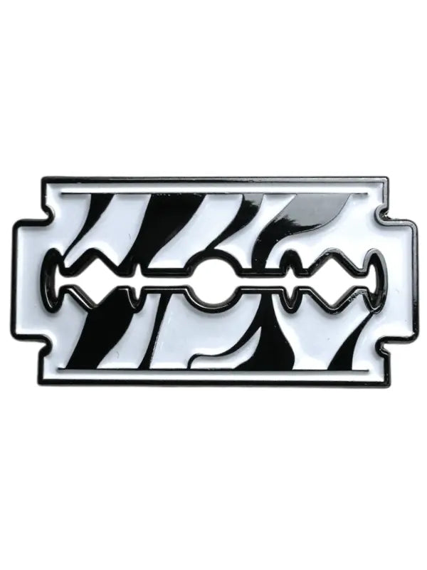 Blood Veins & Bandages Reflection Blade Barber Pin - Shiny Black # BVB25197