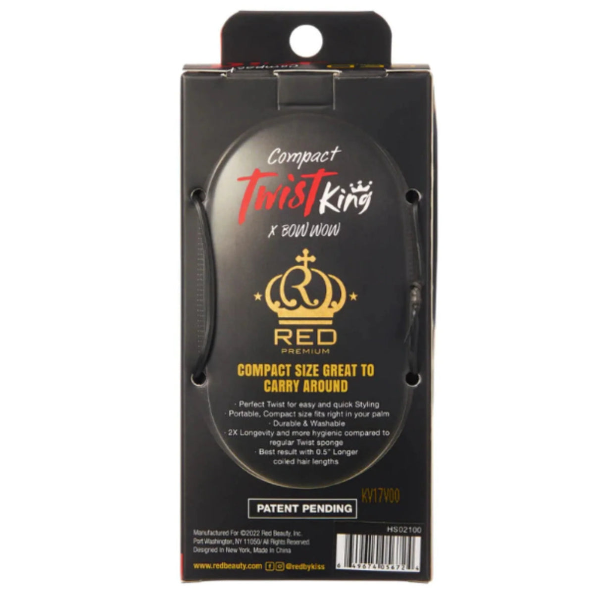 Red by KISS Bow Wow X Premium Twist King For Long Hair Compact Mini #HS02
