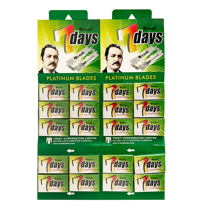 Treet 7 Days Double Edge Razor Blades Trade Carton, 48 + 2 Free Boxes