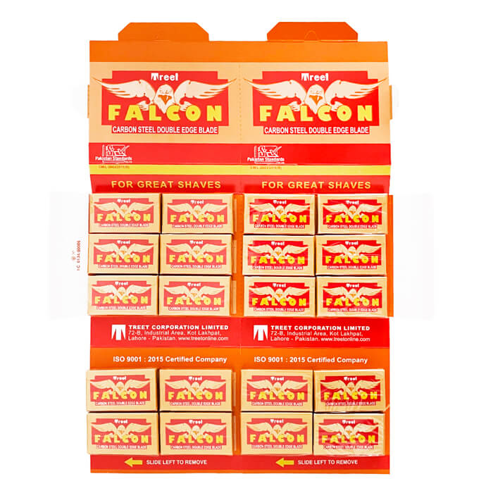 Treet Falcon Double Edge Razor Blades Trade Carton, 57 + 3 Free Boxes
