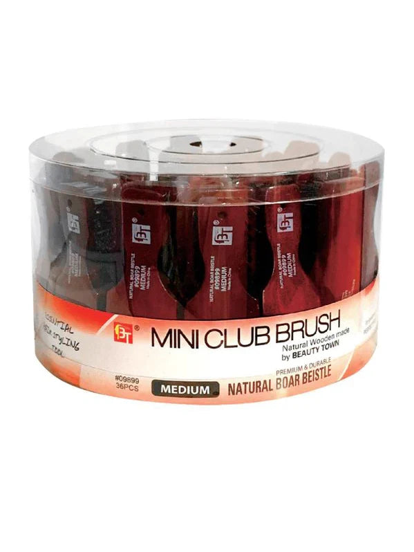 BT Natural Boar Bristle Mini Club Brush Cherry - Medium #9899