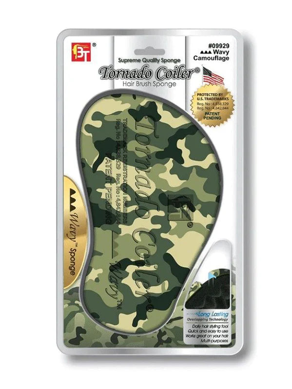 BT Tornado Coiler Wavy Hair Brush Sponge Camouflage #09929