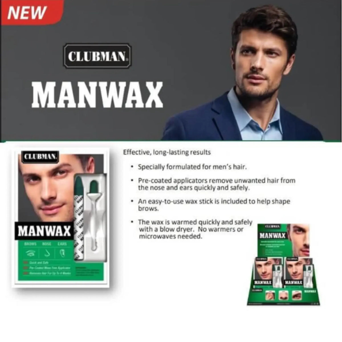 Clubman Manwax Hair Removal Kit