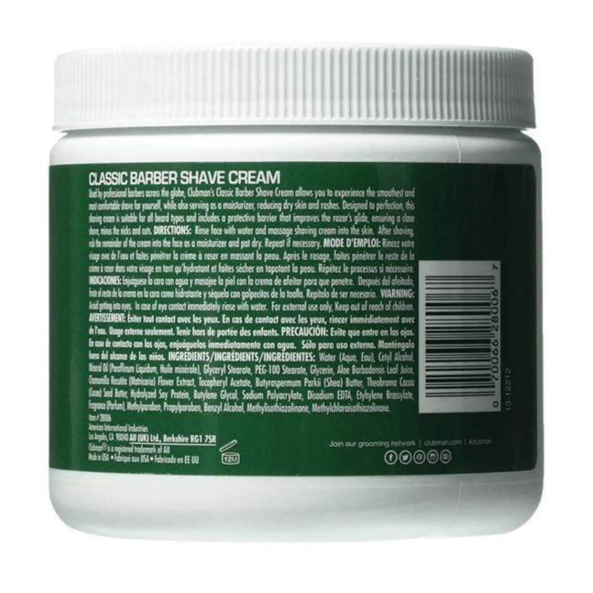 Clubman Pinaud Classic Barber Shave Cream